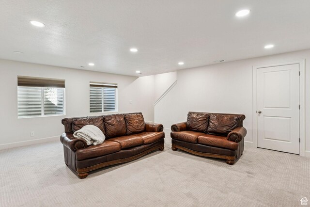 105 S 600 E, Provo, UT 84606 - living area with carpet flooring, recessed lighting, and baseboards