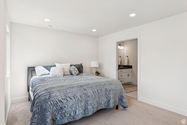 105 S 600 E, Provo, UT 84606 - bedroom featuring light colored carpet, baseboards, recessed lighting, and ensuite bathroom