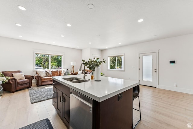 105 S 600 E, Provo, UT 84606 - kitchen featuring a sink, stainless steel dishwasher, plenty of natural light, light countertops, and recessed lighting