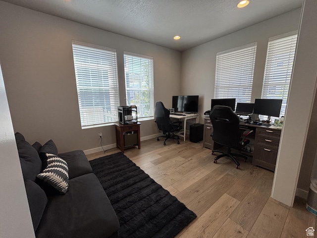 11603 S Outfitter Way S, Jordan, UT 84009 - home office featuring light wood-type flooring, baseboards, and recessed lighting