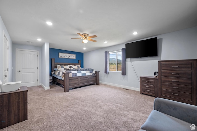 745 W Mckellar, Tooele, UT 84074 - carpeted bedroom featuring recessed lighting, baseboards, and ceiling fan