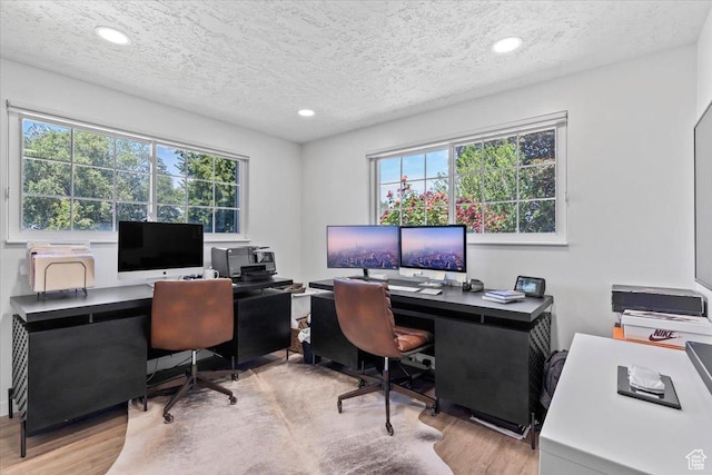 1392 N 450 E, Bountiful, UT 84010 - office with wood finished floors, healthy amount of natural light, a textured ceiling, and recessed lighting