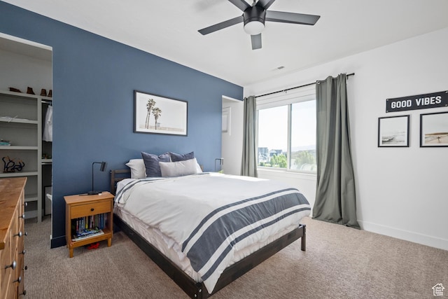 12184 N Bridgegate Way, Highland, UT 84003 - carpeted bedroom with baseboards and ceiling fan