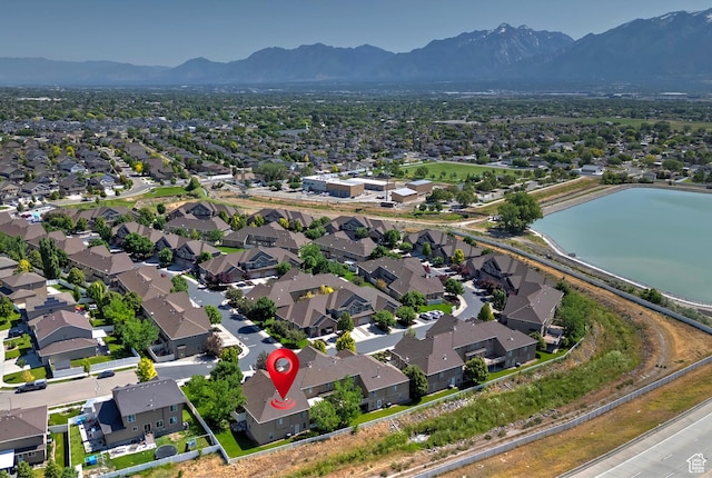 3423 W Mount Cortina Way, Riverton, UT 84065 - aerial overview of property's location featuring nearby suburban area and a water and mountain view