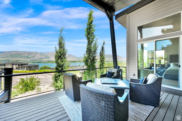 6339 E Quail Ln, Huntsville, UT 84317 - wooden terrace featuring a water and mountain view