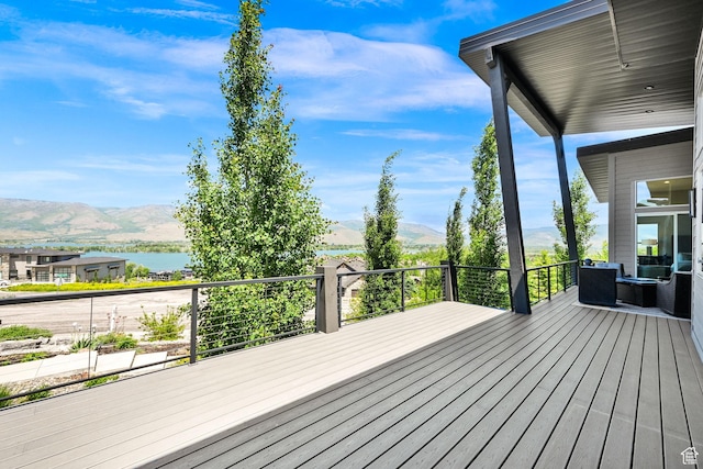 6339 E Quail Ln, Huntsville, UT 84317 - wooden terrace featuring a water and mountain view