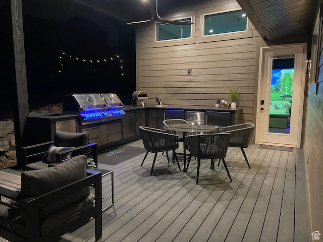6339 E Quail Ln, Huntsville, UT 84317 - wooden deck with area for grilling and outdoor dining area