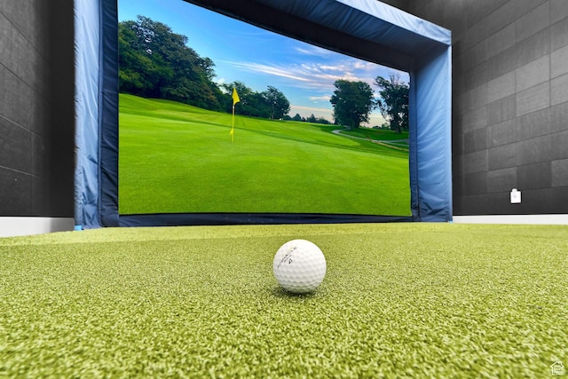 6339 E Quail Ln, Huntsville, UT 84317 - game room with golf course view and golf simulator