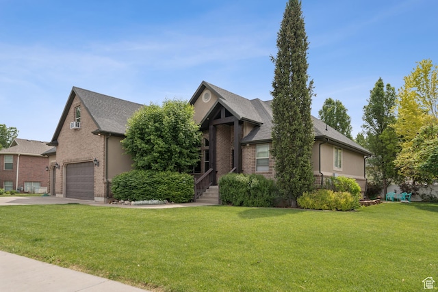473 W 175 N, Morgan, UT 84050 - view of front of house with driveway, a garage, a front lawn, and brick siding