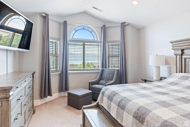 2367 S Wesson Dr, Saratoga Springs, UT 84045 - bedroom with light carpet, vaulted ceiling, and baseboards