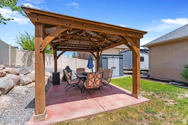 2367 S Wesson Dr, Saratoga Springs, UT 84045 - view of patio / terrace with outdoor dining area and a gazebo