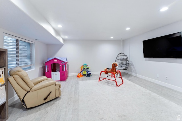 2367 S Wesson Dr, Saratoga Springs, UT 84045 - rec room featuring wood finished floors, recessed lighting, and baseboards