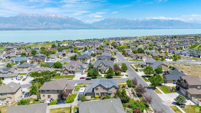 2367 S Wesson Dr, Saratoga Springs, UT 84045 - aerial view of residential area with a water and mountain view