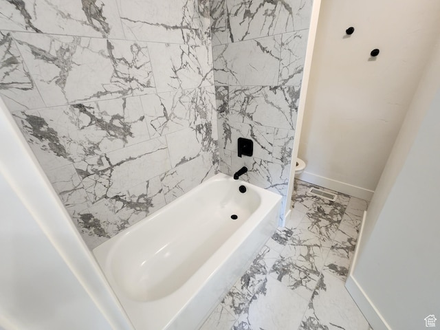 930 E 22nd St, Ogden, UT 84401 - full bathroom with toilet, marble finish floors, baseboards, and shower / bath combination