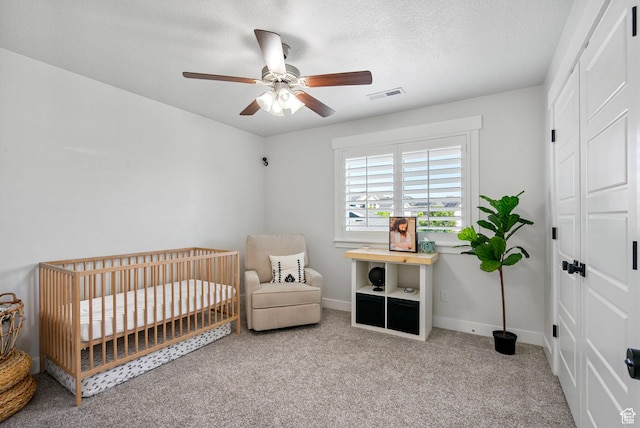 722 N Meridian Dr, Saratoga Springs, UT 84045 - carpeted bedroom with a nursery area, baseboards, and a ceiling fan