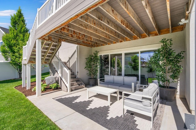 722 N Meridian Dr, Saratoga Springs, UT 84045 - view of patio with stairway and an outdoor hangout area