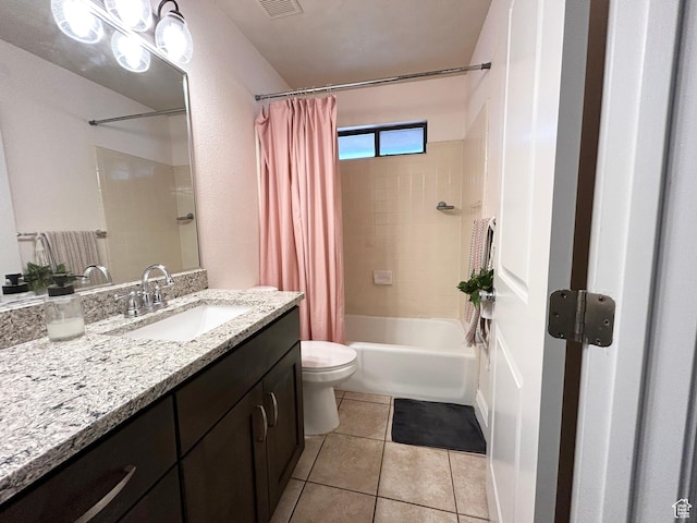 344 E Vermillion Ave, St George, UT 84790 - full bath featuring vanity, toilet, shower / tub combo, and tile patterned floors