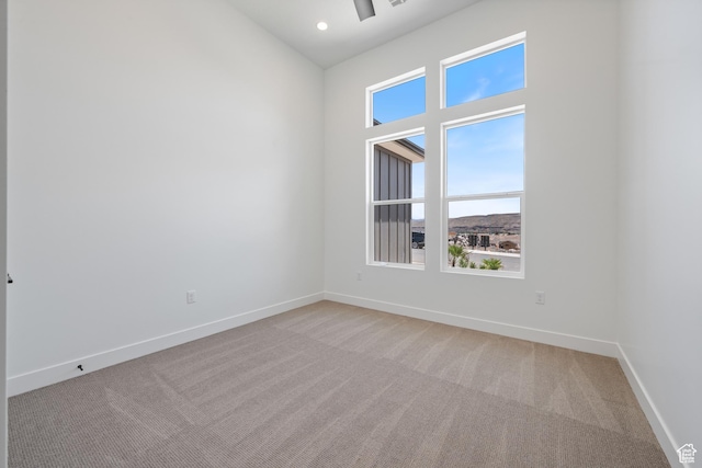 824 S 1690 W, Hurricane, UT 84737 - spare room featuring light colored carpet, baseboards, a ceiling fan, and recessed lighting
