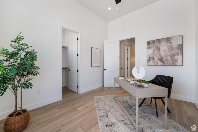 824 S 1690 W, Hurricane, UT 84737 - home office with light wood-type flooring and a high ceiling