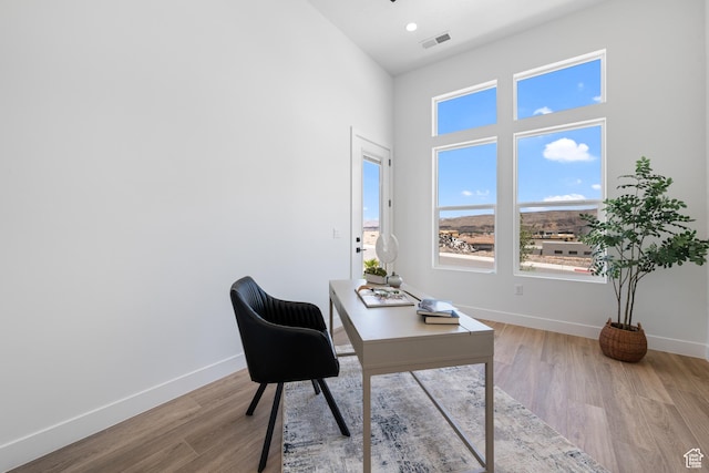 824 S 1690 W, Hurricane, UT 84737 - home office featuring wood finished floors and a towering ceiling