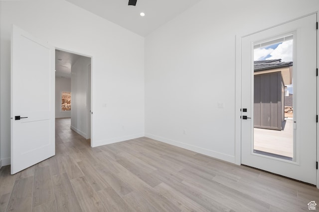 824 S 1690 W, Hurricane, UT 84737 - empty room featuring light wood-style flooring, ceiling fan, baseboards, and recessed lighting
