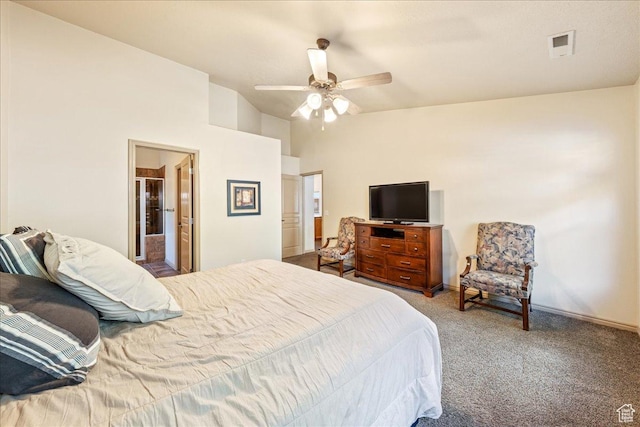 1173 W Snow Canyon Pkwy Unit 30, St George, UT 84770 - carpeted bedroom with lofted ceiling and ceiling fan