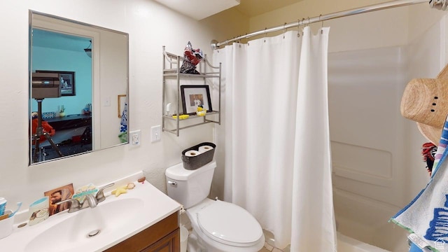 540 E 990 N, Pleasant Grove, UT 84062 - full bathroom featuring vanity, toilet, and shower / bathtub combination with curtain