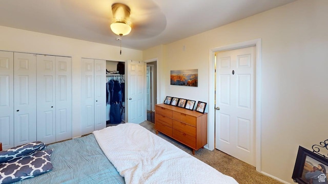 540 E 990 N, Pleasant Grove, UT 84062 - bedroom featuring carpet floors, multiple closets, and a ceiling fan