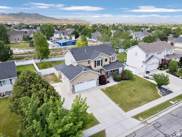 13708 S Manas Ct, Herriman, UT 84096 - aerial perspective of suburban area featuring mountains