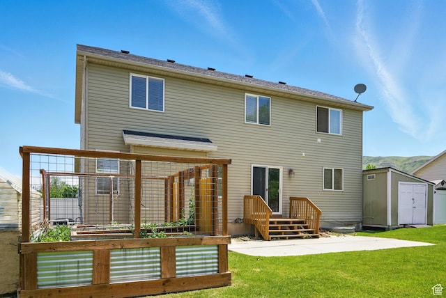 13708 S Manas Ct, Herriman, UT 84096 - rear view of house featuring a garden and a patio area