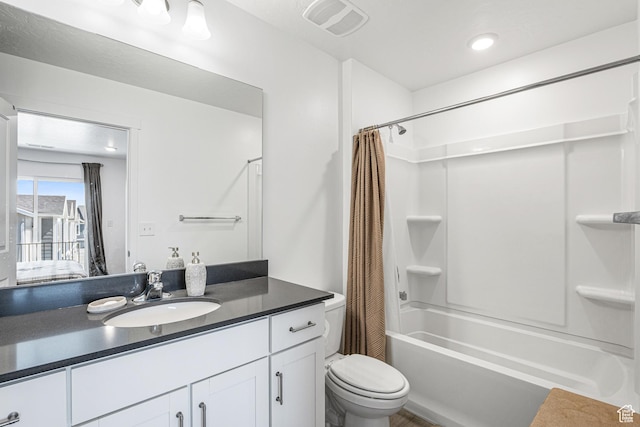 3970 W Cool Spring Ave, Lehi, UT 84043 - bathroom with vanity, shower / bath combo with shower curtain, and toilet