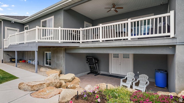 225 W 1390 N, Orem, UT 84057 - rear view of house featuring stucco siding and a ceiling fan