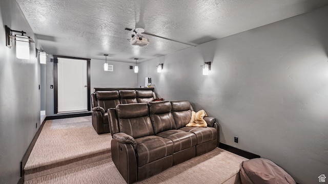 225 W 1390 N, Orem, UT 84057 - carpeted home theater room featuring baseboards and a textured ceiling