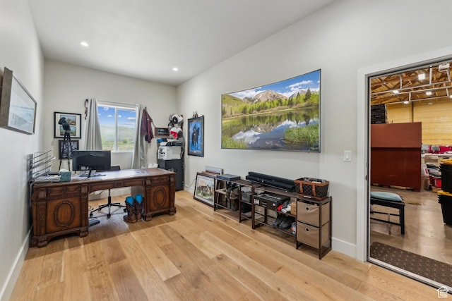 2711 S 500 E, Francis, UT 84036 - office area with wood finished floors, baseboards, and recessed lighting