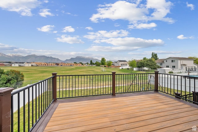1826 N 2600 W, Lehi, UT 84043 - wooden terrace featuring a mountain view and a yard