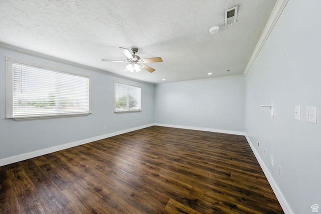 1826 N 2600 W, Lehi, UT 84043 - spare room with crown molding, a ceiling fan, a textured ceiling, wood finished floors, and a smoke detector
