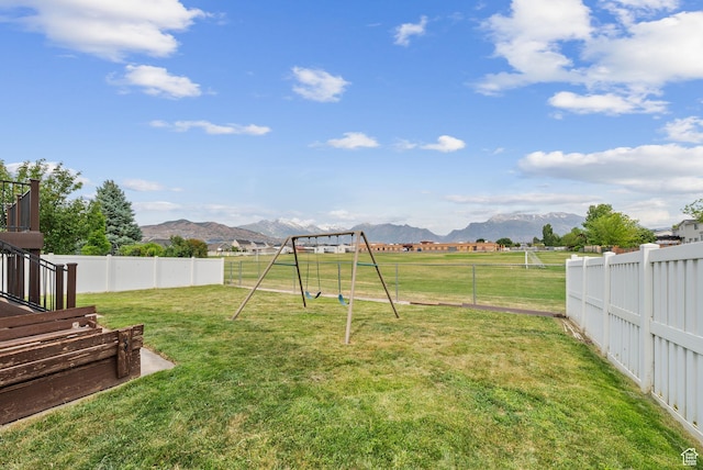1826 N 2600 W, Lehi, UT 84043 - view of yard featuring a playground and a mountain view