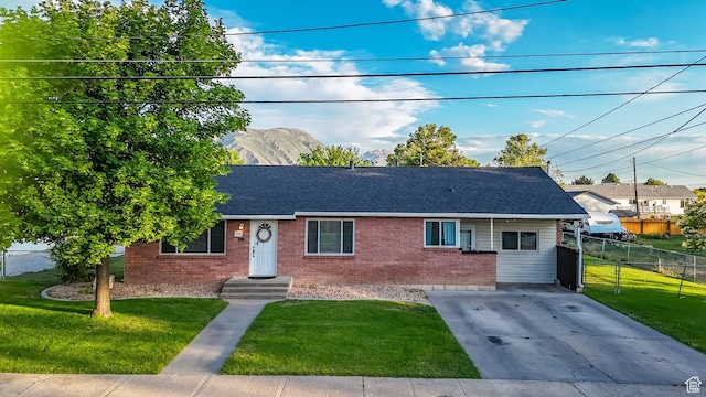 735 W 100 S, Payson, UT 84651 - ranch-style home with brick siding, a shingled roof, and driveway