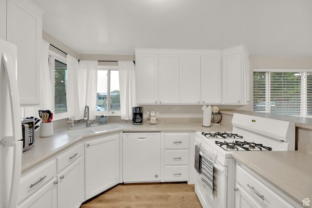 735 W 100 S, Payson, UT 84651 - kitchen with white appliances, a sink, white cabinets, and light countertops