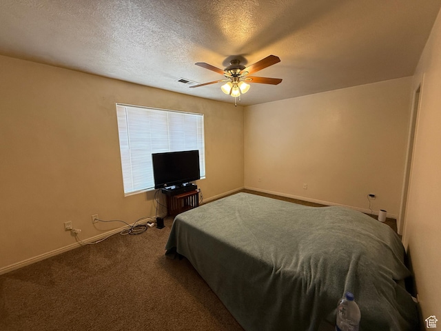 1087 N 1800th Cir W, St George, UT 84770 - carpeted bedroom with baseboards, a textured ceiling, and a ceiling fan