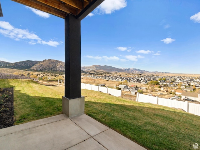 7272 W Summit Crest Cir, Herriman, UT 84096 - view of yard with a mountain view and a patio area