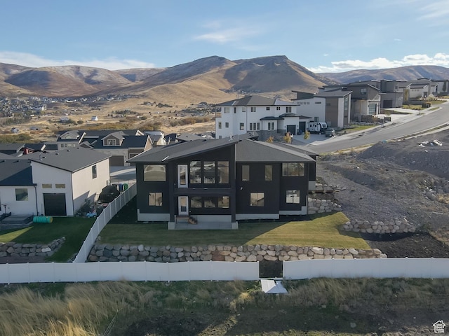 7272 W Summit Crest Cir, Herriman, UT 84096 - rear view of property featuring a residential view and a mountain view
