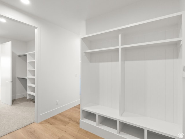 7272 W Summit Crest Cir, Herriman, UT 84096 - mudroom featuring wood finished floors and recessed lighting