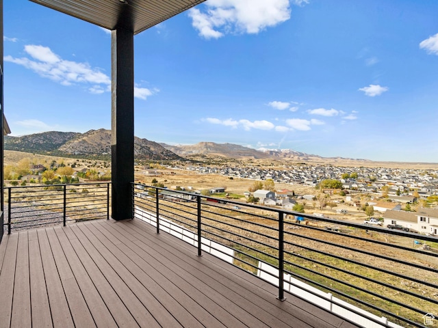 7272 W Summit Crest Cir, Herriman, UT 84096 - wooden deck with a mountain view