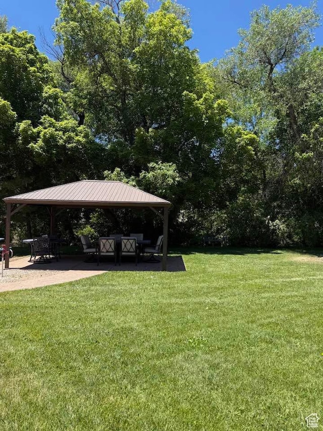 580 S Stagecoach Dr, Brookside, UT 84782 - view of grassy yard with a gazebo and a patio