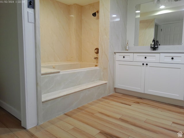 919 E Millbrook Way, Bountiful, UT 84010 - full bath with vanity, a combined bath / shower with marble appearance, and wood finished floors