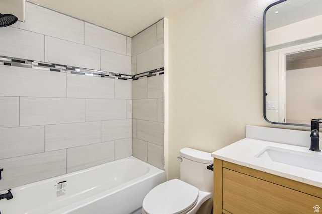 4628 N Long Way, Eagle Mountain, UT 84005 - bathroom with vanity, toilet, and bathtub / shower combination