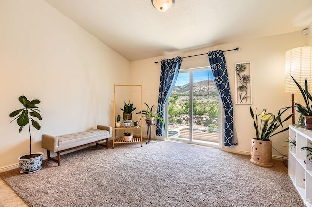 4628 N Long Way, Eagle Mountain, UT 84005 - sitting room with carpet, vaulted ceiling, and baseboards
