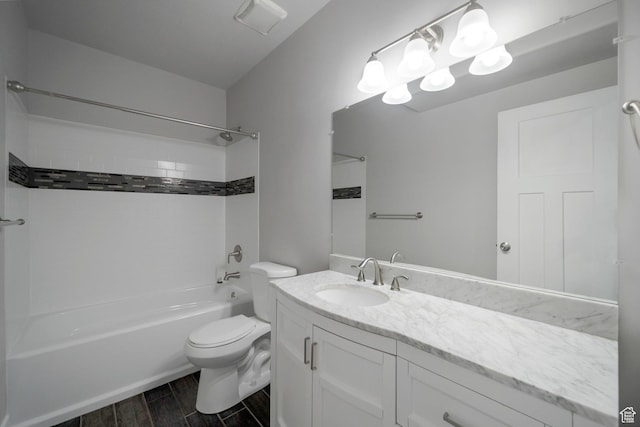 2185 W Crestview Dr, Lehi, UT 84043 - full bath featuring shower / tub combination, vanity, toilet, and wood finished floors