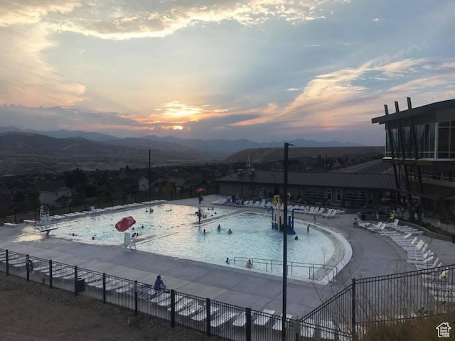 2185 W Crestview Dr, Lehi, UT 84043 - community pool with a mountain view and a patio area